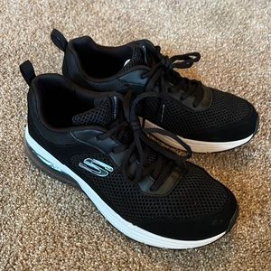 Skechers Womens 12588TX Black Memory Foam Low Top Lace Up Running Shoes